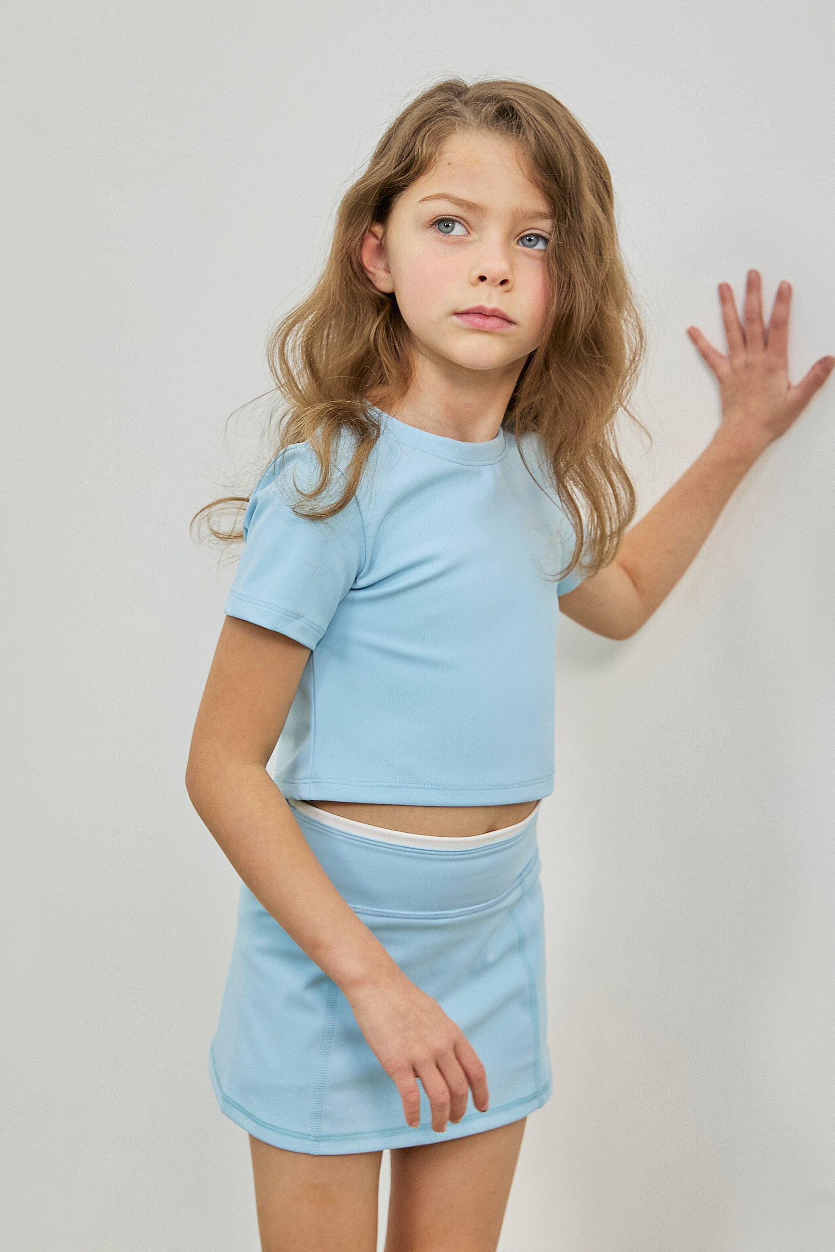 PDF1132 AceLine Tennis Skirt - Misty Blue - 2 | color-misty-blue