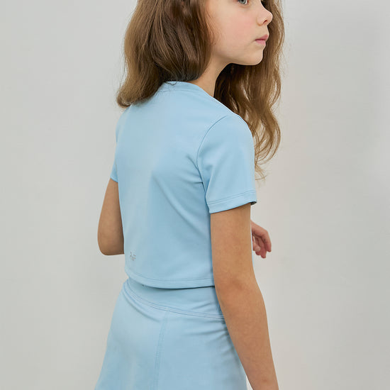 PDF1132 AceLine Tennis Skirt - Misty Blue - 3 | color-misty-blue