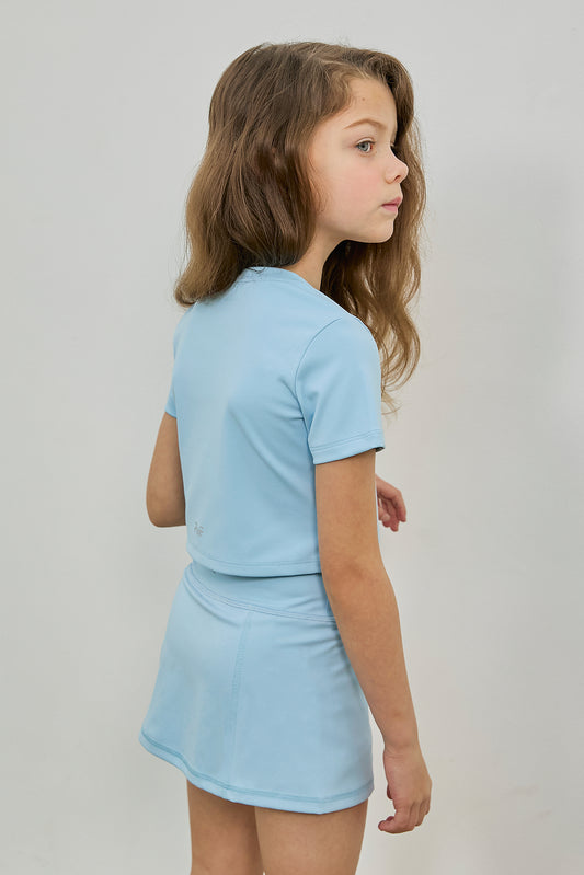 PDF1132 AceLine Tennis Skirt - Misty Blue - 3 | color-misty-blue