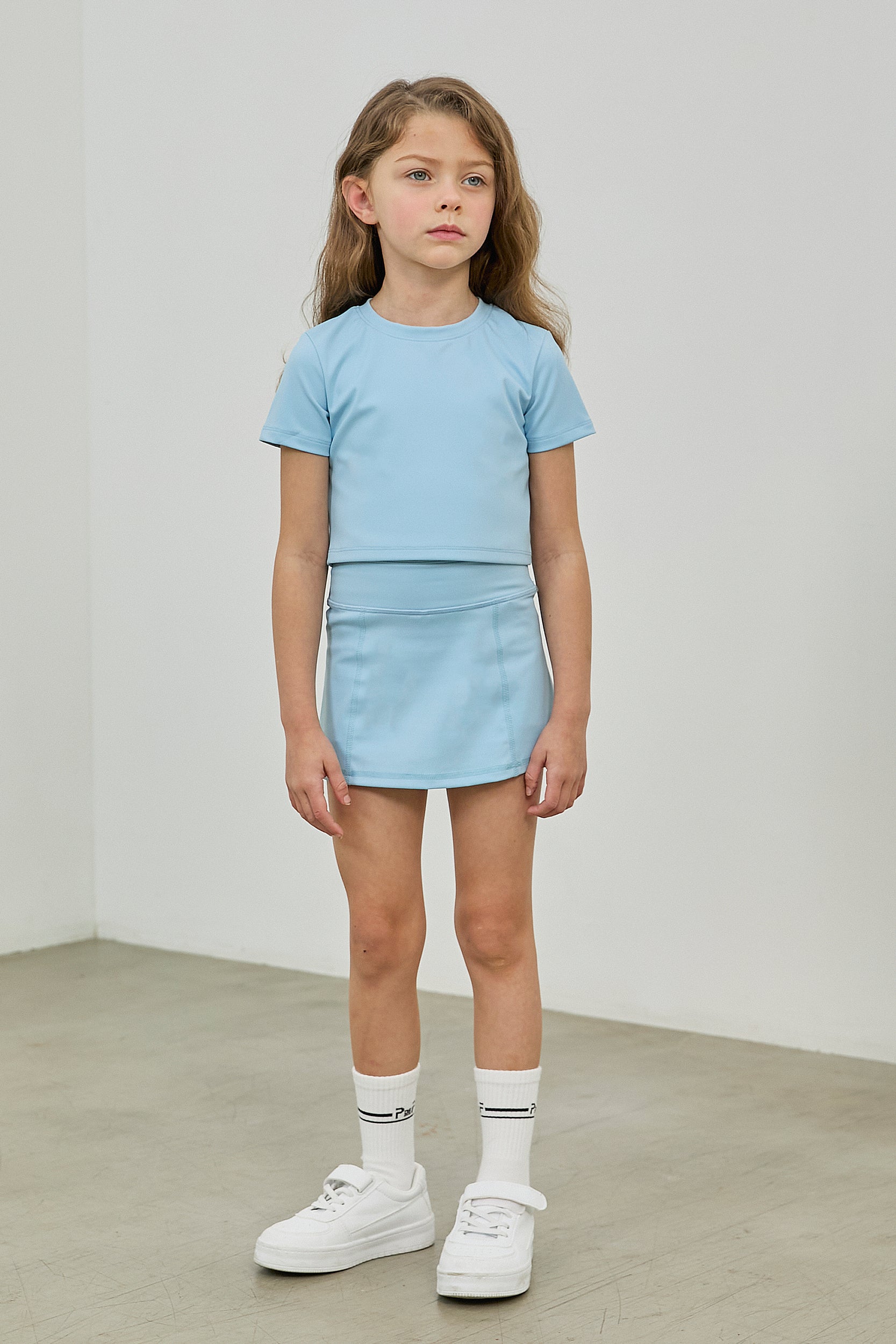 PDF1132 AceLine Tennis Skirt - Misty Blue - 4 | color-misty-blue