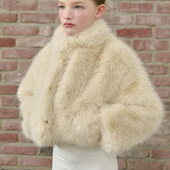 PDF2103 Faux Fur Crop Jacket - Crème Oat - 13 | color-creme-oat
