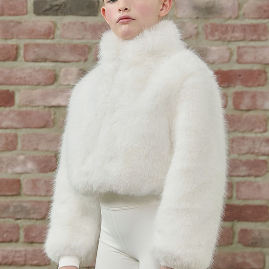PDF2103 Faux Fur Crop Jacket - Frosted White - 19 | color-frosted-white