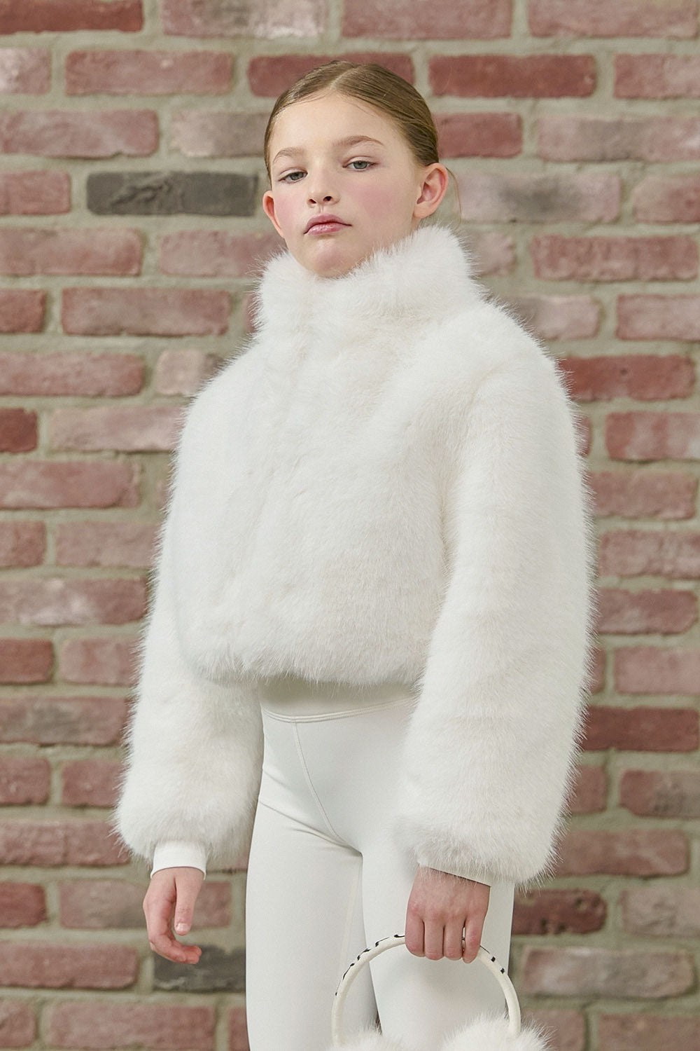 PDF2103 Faux Fur Crop Jacket - Frosted White - 19 | color-frosted-white