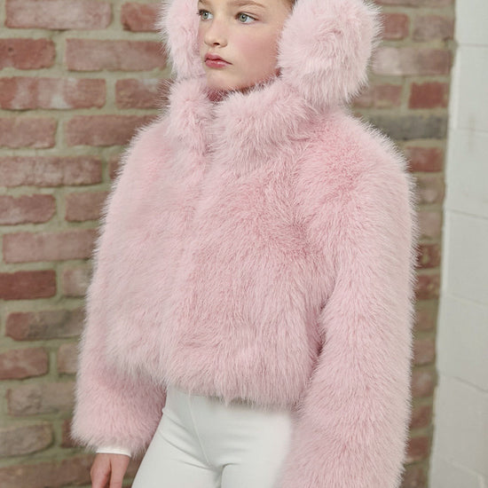 PDF2103 Faux Fur Crop Jacket - Petal Dust - 21 | color-petal-dust