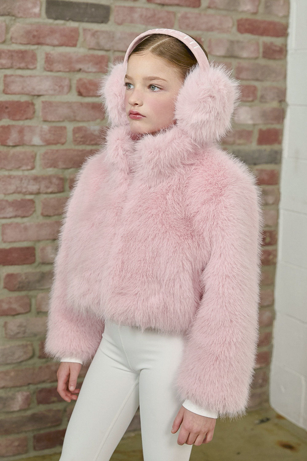 PDF2103 Faux Fur Crop Jacket - Petal Dust - 21 | color-petal-dust