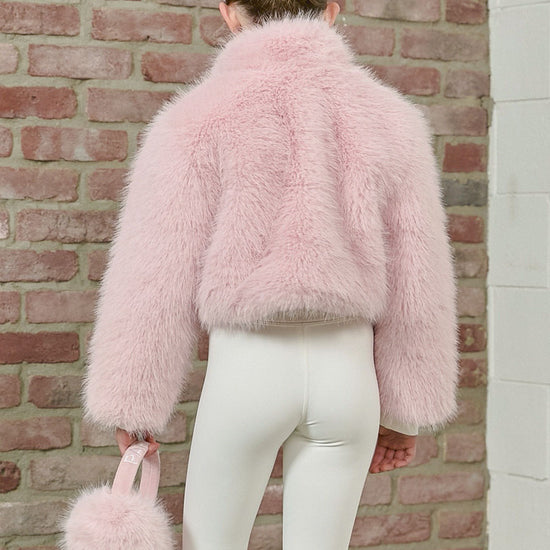 PDF2103 Faux Fur Crop Jacket - Petal Dust - 23 | color-petal-dust