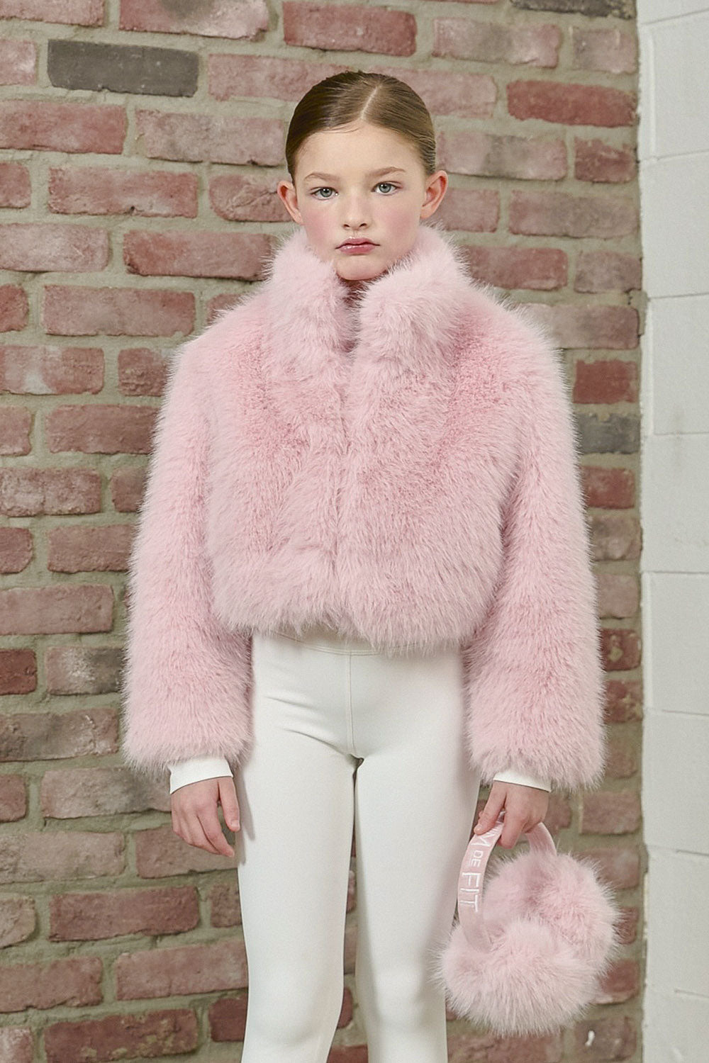 PDF2103 Faux Fur Crop Jacket - Petal Dust - 24 | color-petal-dust