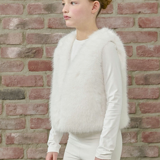 PDF2104 Faux Fur Vest - Frosted White - 30 | color-frosted-white