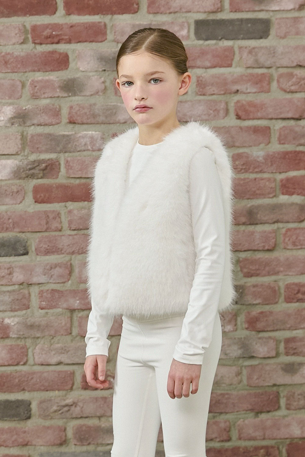 PDF2104 Faux Fur Vest - Frosted White - 31 | color-frosted-white