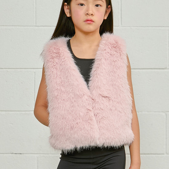 PDF2104 Faux Fur Vest - Petal Dust - 1 | color-petal-dust
