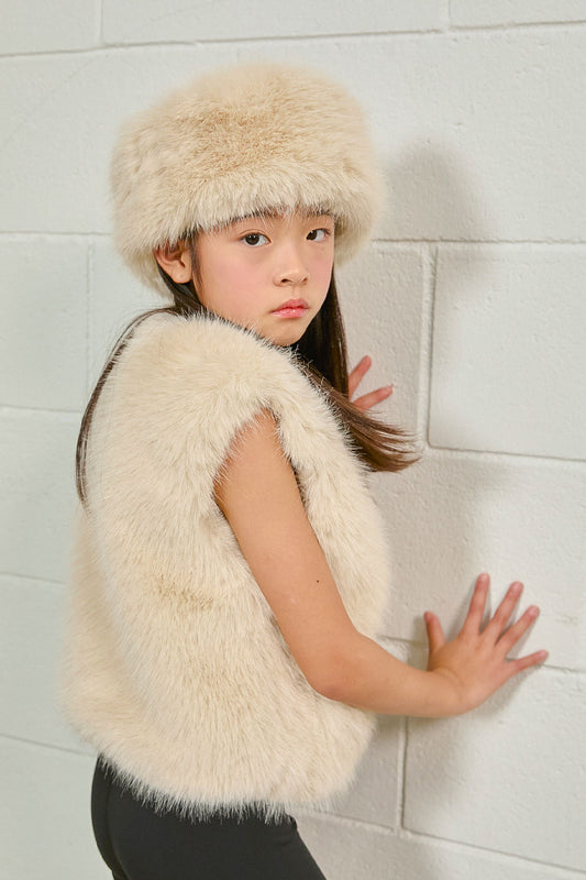 PDF2135 Faux Fur Headband - Crème Oat - 2 | color-creme-oat