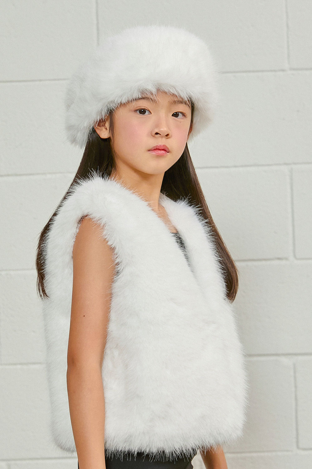 PDF2135 Faux Fur Headband - Frosted White - 3 | color-frosted-white