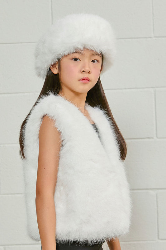 PDF2135 Faux Fur Headband - Frosted White - 3 | color-frosted-white