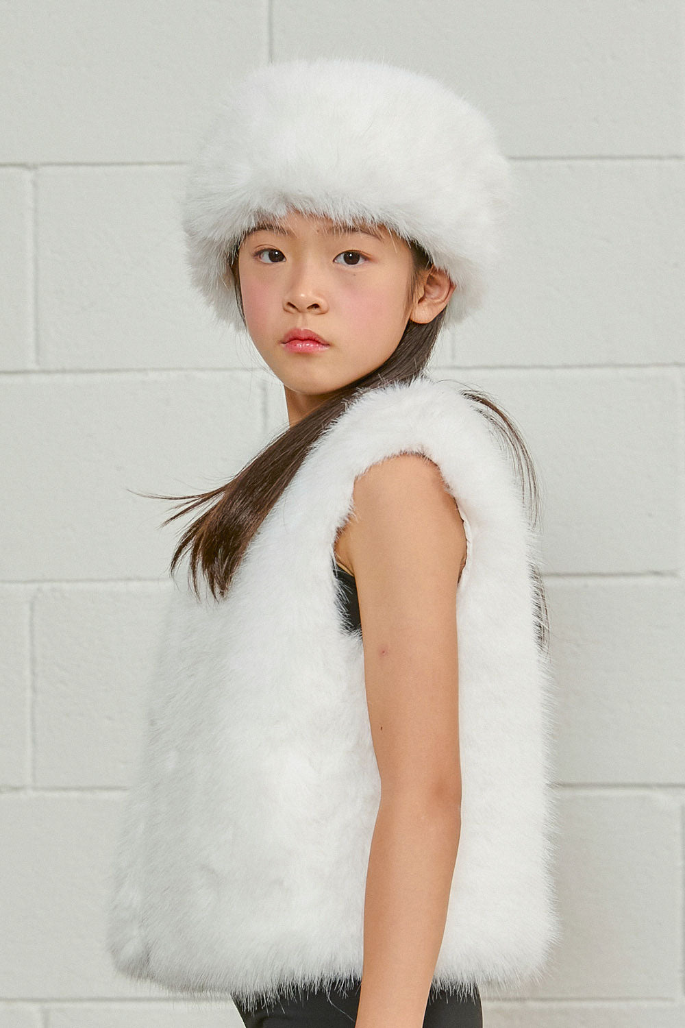 PDF2135 Faux Fur Headband - Frosted White - 4 | color-frosted-white