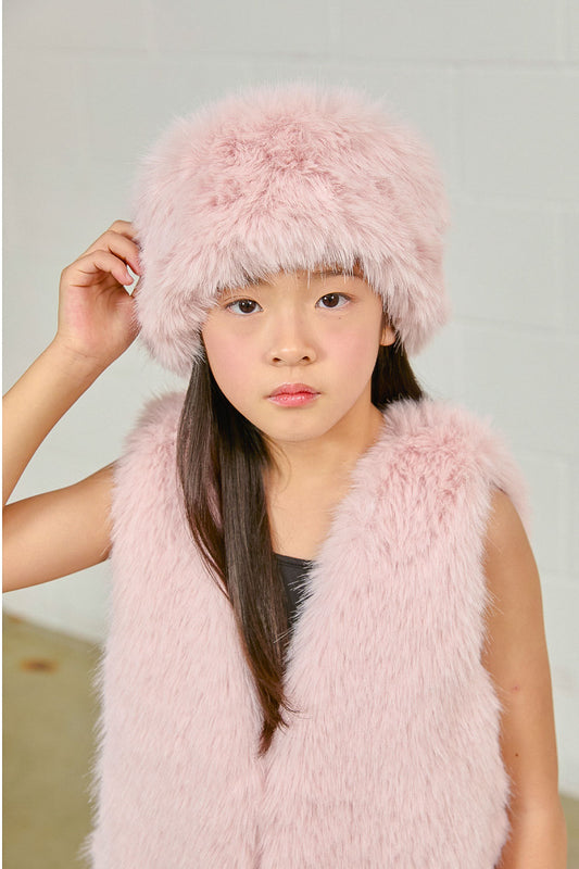 PDF2135 Faux Fur Headband - Petal Dust - 5 | color-petal-dust