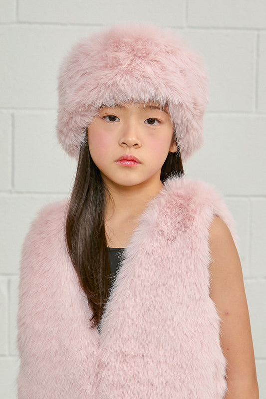 PDF2135 Faux Fur Headband - Petal Dust - 6 | color-petal-dust