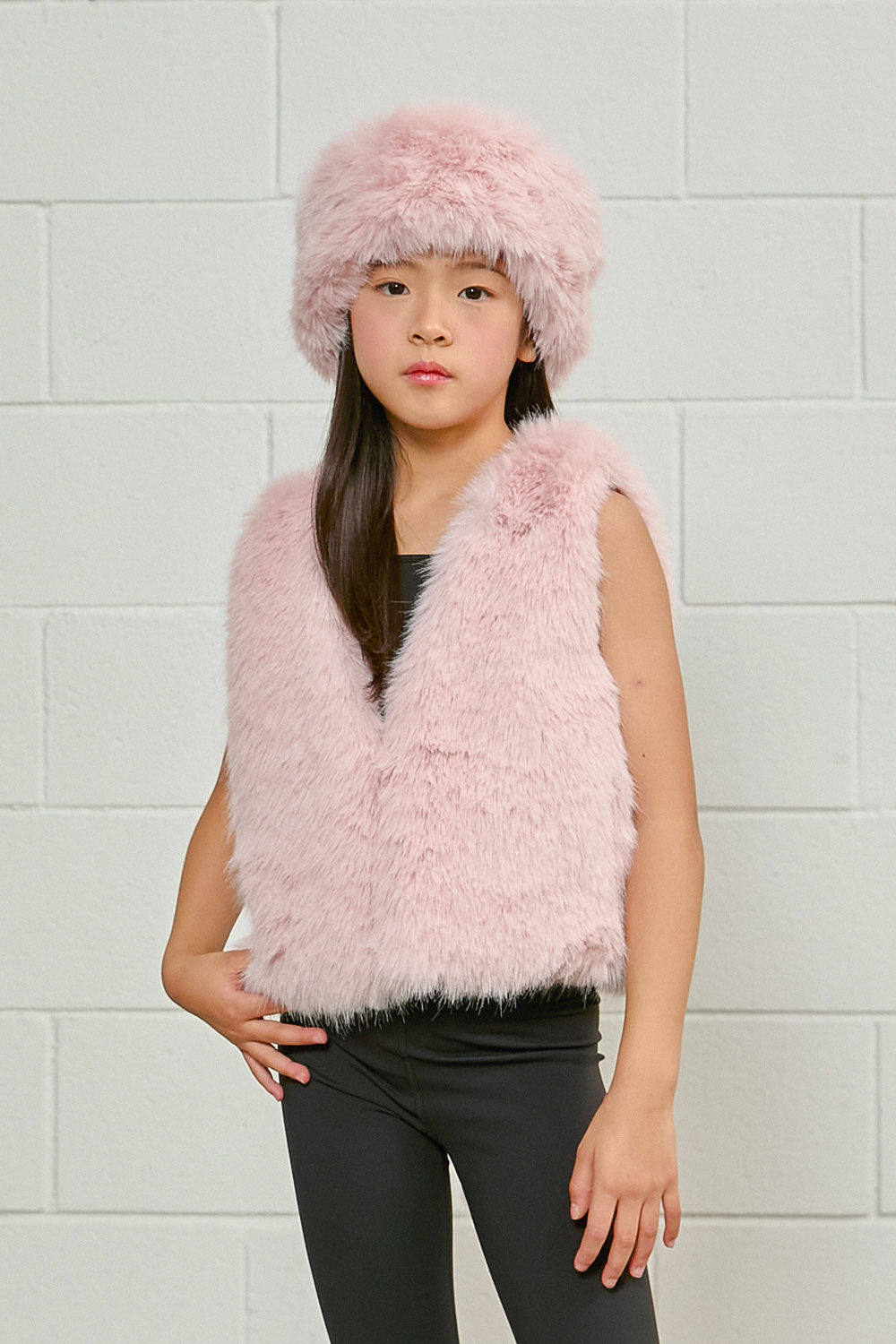 PDF2135 Faux Fur Headband - Petal Dust - 7 | color-petal-dust