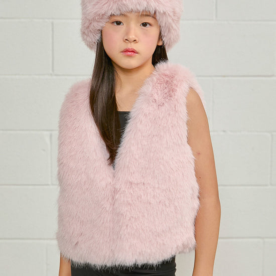 PDF2135 Faux Fur Headband - Petal Dust - 12 | color-petal-dust