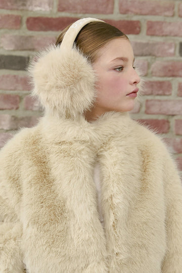 PDF2161 Faux Fur Earmuffs - Crème Oat - 29 | color-creme-oat