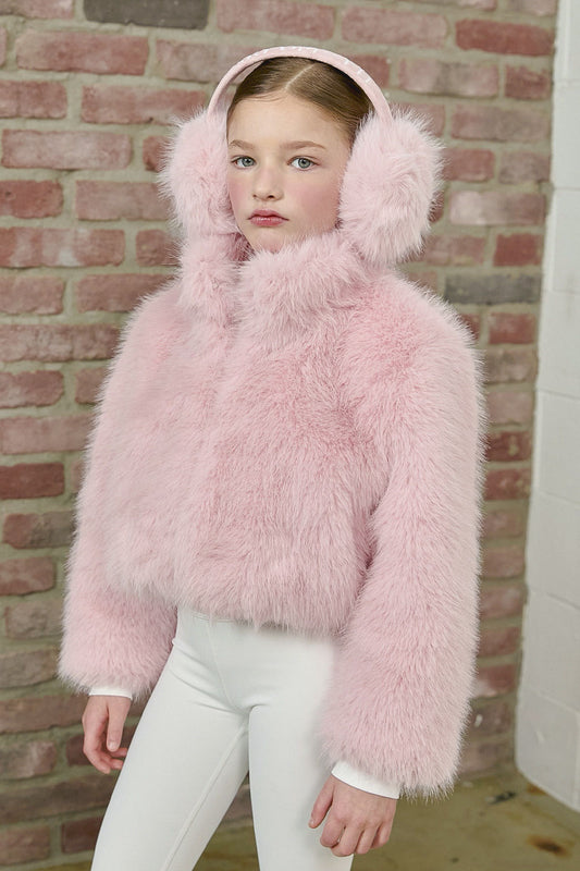 PDF2161 Faux Fur Earmuffs - Petal Dust - 37 | color-petal-dust